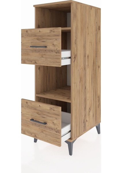Kronos Dolap 2 Raflı 2 Çekmeceli 44X59X134 Çam-Çam fırsatları