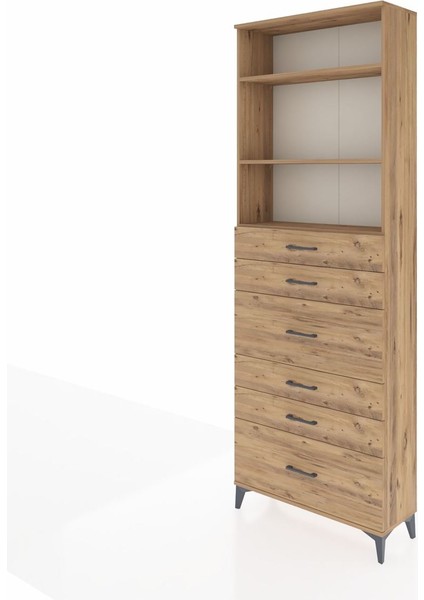 Arges Dolap 3 Raflı 6 Çekmeceli 88X30X243 Çam-Çam modelleri