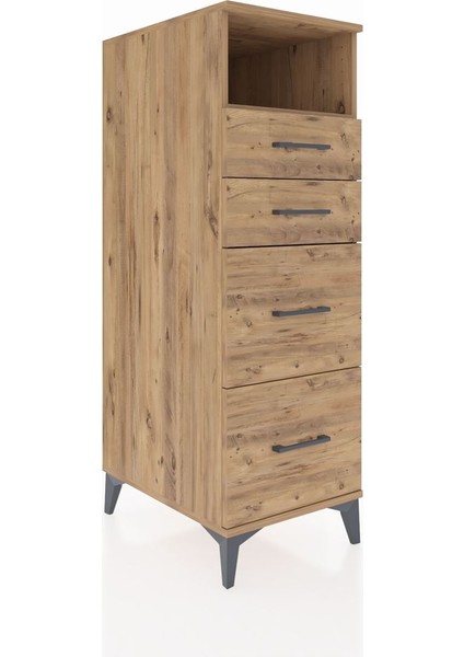 Kronos Dolap Tek Raflı 4 Çekmeceli 44X59X134 Çam-Çam fiyatları