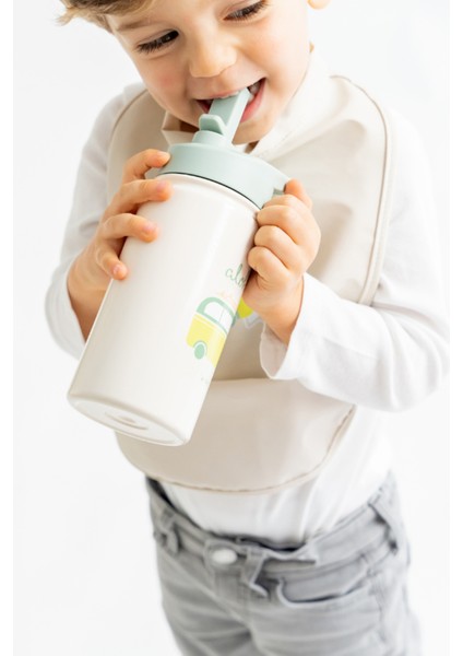 Happy Dino Paslanmaz Çelik Pipetli Termos Suluk 500ML fırsatları