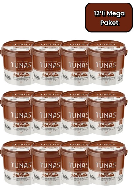 Marvella Duo 12 Adet Kakaolu Fındık Kreması (12X850=10200GR)