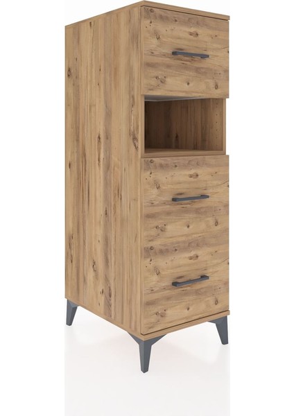 Kronos Dolap Tek Raflı 3 Çekmeceli 44X59X134 Çam-Çam fiyatları