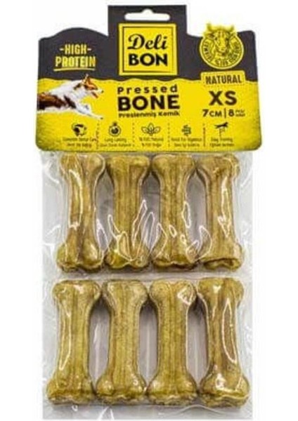 Deri Press Köpek Kemik Ödülü Xsmall Naturel 7 cm 8 Adet - Petshopundan