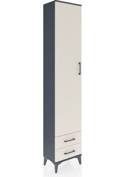 Arges Dolap 5 Raflı 2 Çekmeceli Tek Kapaklı 44X30X221 Antrasit-Aytaşı fiyatları