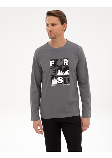 Erkek Koyu Gri Pijama Takımı 50322655-VR080 modelleri