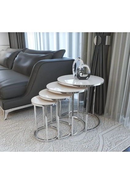 Ims Zigon Dünyası C Sehpa ve C Orta Sehpa Seti-Temperli Kırılımaz Cam fiyatları