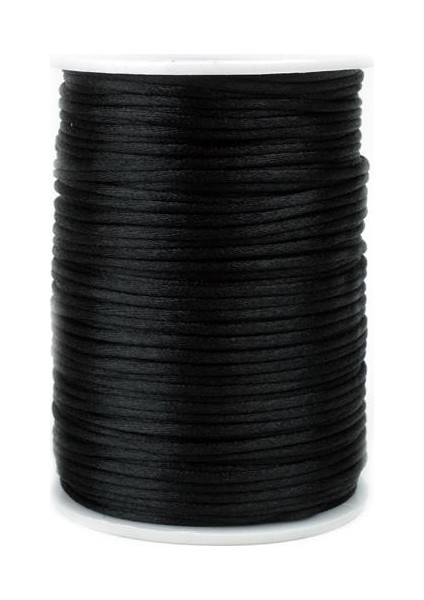 Floş Ip 2 mm Siyah Renk 1 Makara