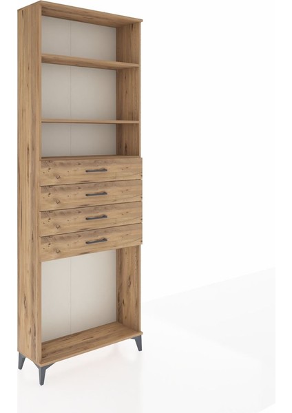 Arges Dolap 3 Raflı 4 Çekmeceli 88X30X243 Çam-Çam fiyatları