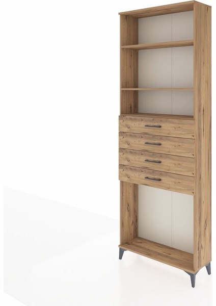 Arges Dolap 3 Raflı 4 Çekmeceli 88X30X243 Çam-Çam modelleri