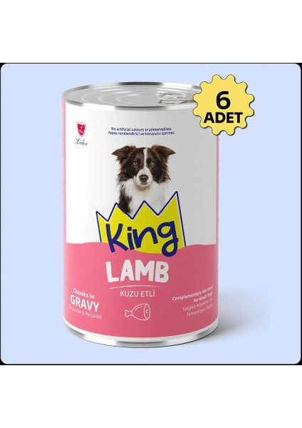 Sos Içerisinde Et Parçacıklı Kuzu Etli Köpek Konservesi 400 Gr*6 Adet