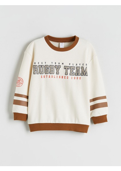 Yeni Sezon Bisiklet Yaka Baskılı Erkek Çocuk Sweatshirt fırsatları