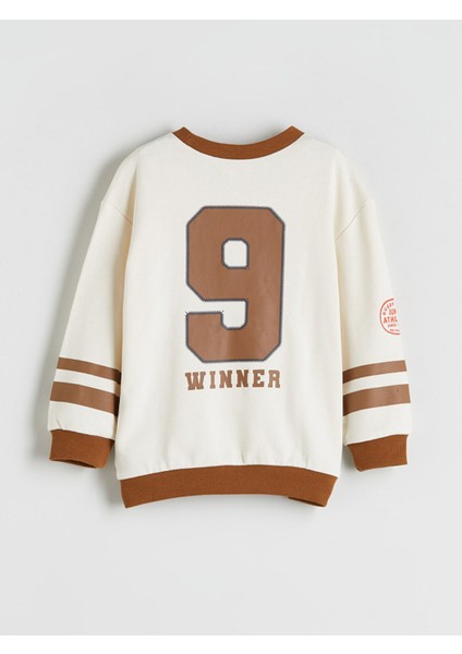 Yeni Sezon Bisiklet Yaka Baskılı Erkek Çocuk Sweatshirt indirimleri