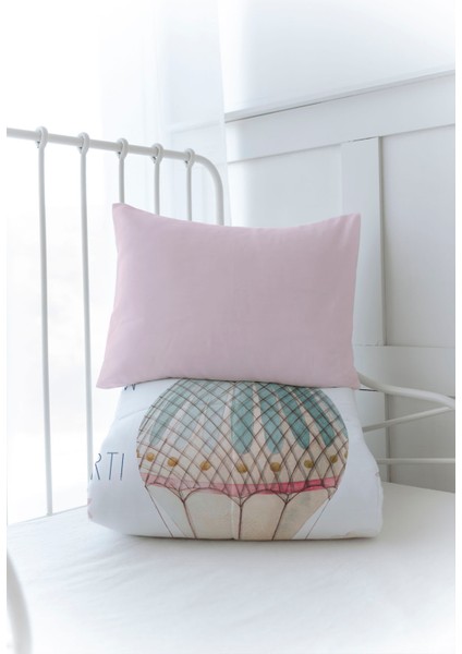 Organik Baskılı Bebek (100X150 Cm) Yorgan Seti - Iconic Serisi - Pembe Uçan Balon modelleri