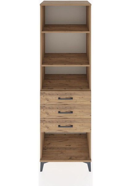 Hyperion Dolap 3 Raflı 3 Çekmeceli 60X44X195 Çam-Çam