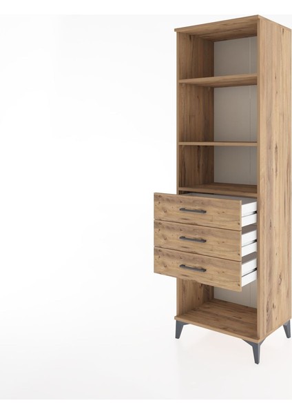 Hyperion Dolap 3 Raflı 3 Çekmeceli 60X44X195 Çam-Çam fırsatları