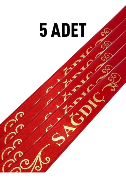 Sağdıç Kurdelesi 5 Adet , Sagdıç Kurdela Kırmızı Düğün Kurdela