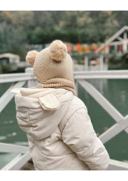 Ponponlu Unisex El Örgüsü Bebek/çocuk Bere-Boyunluk Takımı modelleri