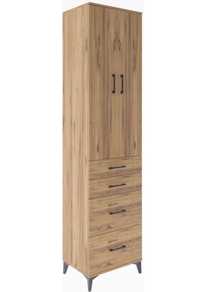 Hyperion Dolap 4 Raflı 4 Çekmeceli 2 Kapaklı 60X44X243 Çam-Çam fiyatları