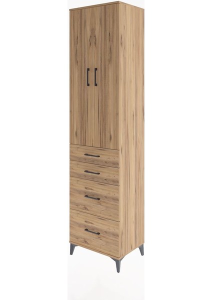 Hyperion Dolap 4 Raflı 4 Çekmeceli 2 Kapaklı 60X44X243 Çam-Çam modelleri