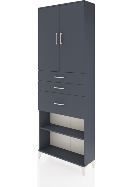 Arges Dolap 4 Raflı 3 Çekmeceli 2 Kapaklı 88X30X243 Antrasit-Antrasit modelleri