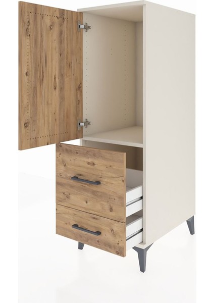 Kronos Dolap Tek Raflı 2 Çekmeceli Tek Kapaklı 44X59X134 Aytaşı-Çam fırsatları