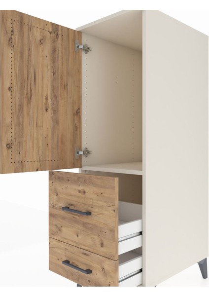 Kronos Dolap Tek Raflı 2 Çekmeceli Tek Kapaklı 44X59X134 Aytaşı-Çam indirimleri