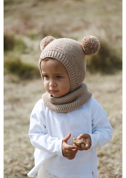 Ponponlu Unisex El Örgüsü Bebek/çocuk Bere-Boyunluk Takımı indirimleri
