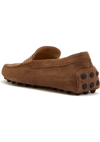 Kahverengi Bant Detaylı Logolu Erkek Deri Driver modelleri