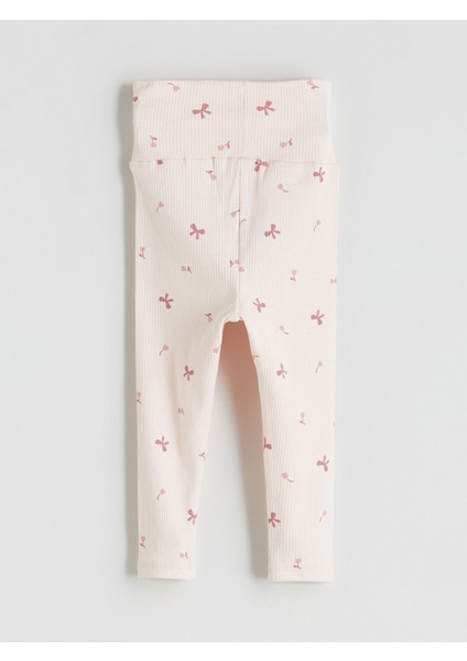 Yeni Sezon Beli Lastikli Baskılı Kız Bebek Tayt modelleri