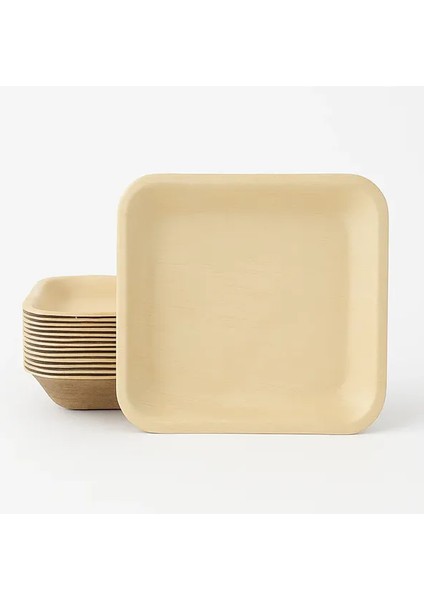 6 Adet Palmiye Yaprağı Kare Tabak 20 cm modelleri