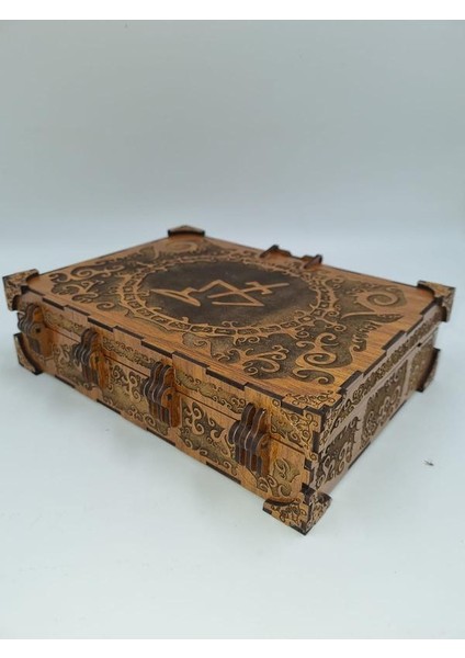 Ahşap Dekoratif Takı Organizer Kutusu Ceviz 20 cm x 15 cm x 4 cm