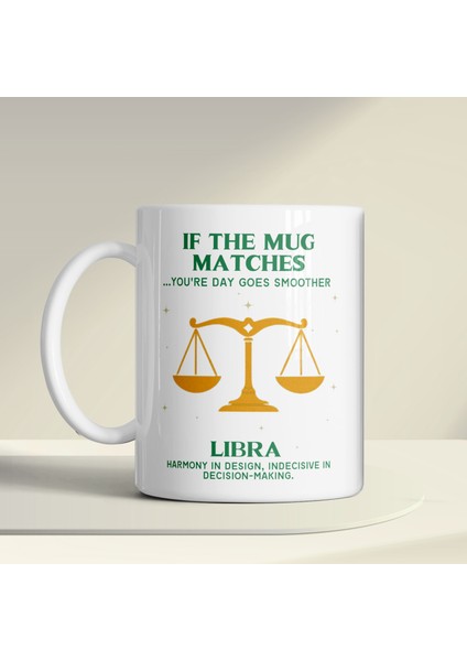 Terazi Burcu Kahve Kupası – Estetik ve Denge Tutkunlarına Özel Astroloji Temalı Hediye