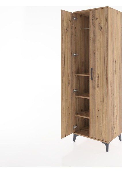 Hyperion Dolap 3 Raflı 2 Kapaklı Tek Askılı 60X44X195 Çam-Çam fırsatları