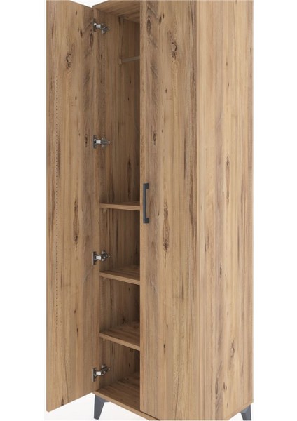 Hyperion Dolap 3 Raflı 2 Kapaklı Tek Askılı 60X44X195 Çam-Çam indirimleri