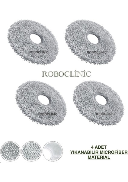 Xiaomi Robot Vacuum X10+ / X10 Plus Yedek Mop 4 Adet
