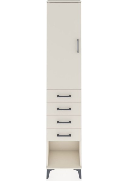 Arges Dolap 3 Raflı 4 Çekmeceli Tek Kapaklı 44X30X221 Aytaşı-Aytaşı