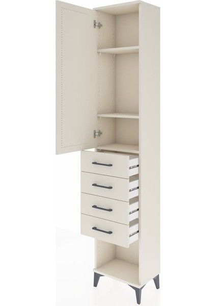 Arges Dolap 3 Raflı 4 Çekmeceli Tek Kapaklı 44X30X221 Aytaşı-Aytaşı fırsatları