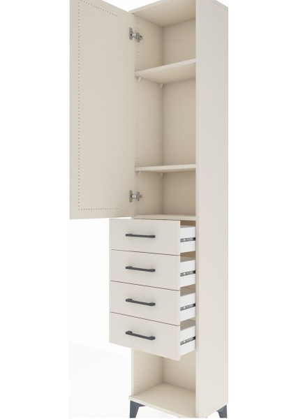 Arges Dolap 3 Raflı 4 Çekmeceli Tek Kapaklı 44X30X221 Aytaşı-Aytaşı indirimleri