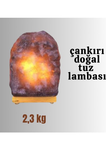Çok Renkli Doğal Çankırı Kaya Tuz Lambası 2-3 Kg, Şık ve Sağlıklı Aydınlatma.