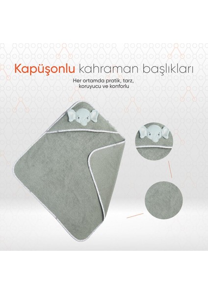 Hero Kahraman Başlıklı Bebek ve Çocuk Kurulama Havlusu modelleri