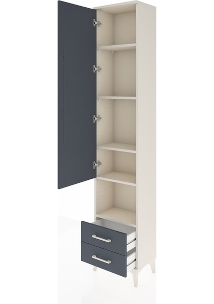 Arges Dolap 5 Raflı 2 Çekmeceli Tek Kapaklı 44X30X221 Aytaşı-Antrasit fırsatları