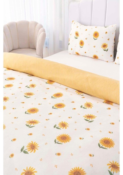 Çift Kişilik Nevresim Takımı Pamuklu Desenli Ayçiçeği 200X215 cm modelleri