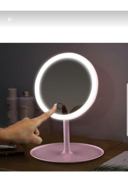 Pembe Dokunmatik LED Işıklı USB Yuvarlak Makyaj Aynası fırsatları