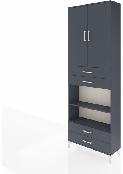 Arges Dolap 5 Raflı 4 Çekmeceli 2 Kapaklı 88X30X243 Antrasit-Antrasit modelleri