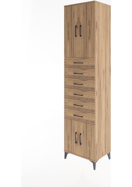 Hyperion Dolap 3 Raflı 6 Çekmeceli 4 Kapaklı 60X44X243 Çam-Çam modelleri