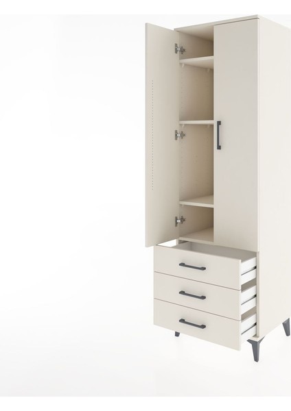 Hyperion Dolap 4 Raflı 3 Çekmeceli 2 Kapaklı 60X44X195 Aytaşı-Aytaşı fırsatları