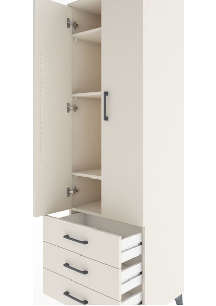 Hyperion Dolap 4 Raflı 3 Çekmeceli 2 Kapaklı 60X44X195 Aytaşı-Aytaşı indirimleri