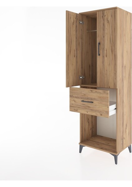 Hyperion Dolap Tek Raflı Tek Çekmeceli Tek Askılı 60X44X195 Çam-Çam fırsatları