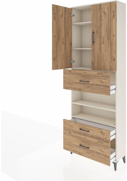 Arges Dolap 5 Raflı 3 Çekmeceli 2 Kapaklı 88X30X243 Aytaşı-Çam fırsatları