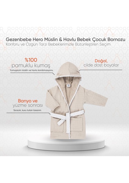 Hero Teddy Müslin Havlu & Unisex Bebek Bornozu fiyatları